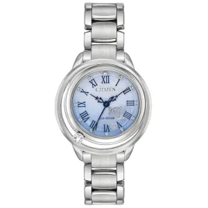 Citizen Women's Diamond Watch - Disney Blue Mother of Pearl Dial Bracelet | EW5510-53N