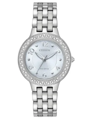 Citizen Womens Eco-Drive Silhouette - Swarovski Crystals - Blue Dial - Bracelet