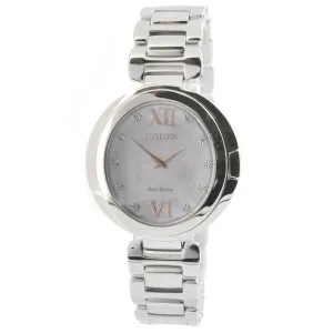 Citizen Women's Eco Drive Watch - Capella Diamond Silver Tone Bracelet | EX1510-59D