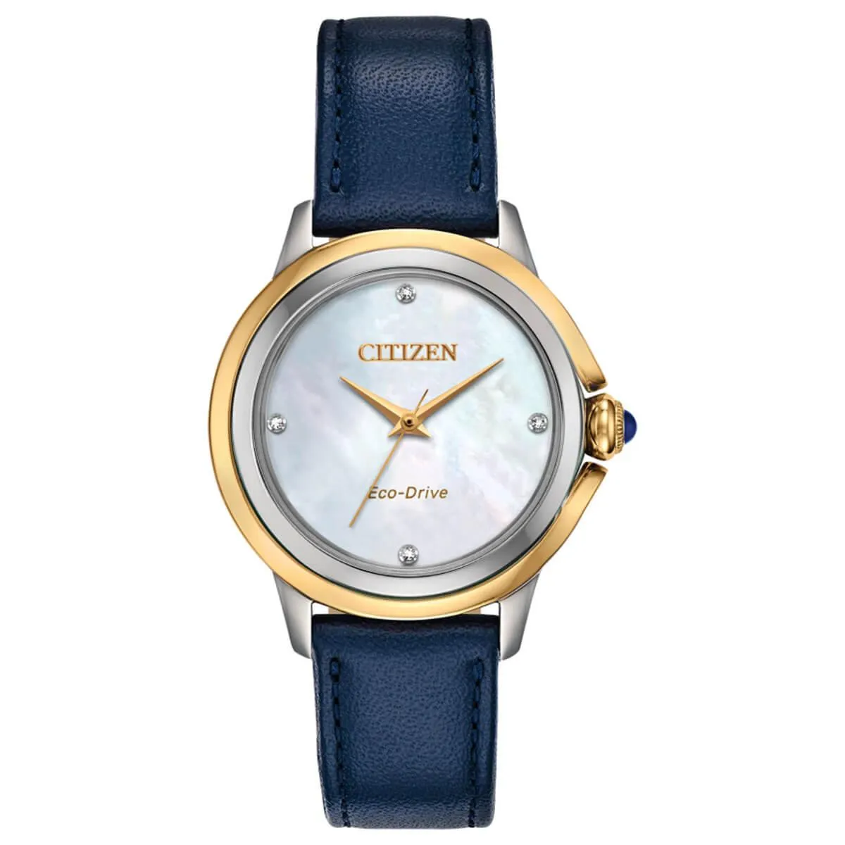 Citizen Women's Eco Drive Watch - Ceci Diamond Blue Leather Strap | EM0794-03Y