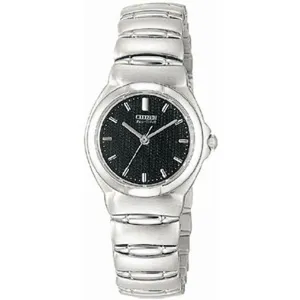 Citizen Women's Eco-Drive Watch - Corso Black Dial Silver Tone Bracelet | EP8090-54H