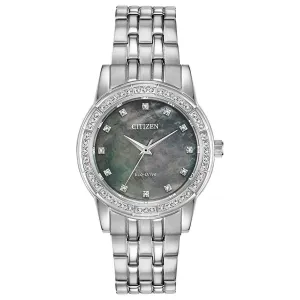 Citizen Women's Eco Drive Watch - Silhouette Crystal MOP Dial Bracelet | EM0768-54E