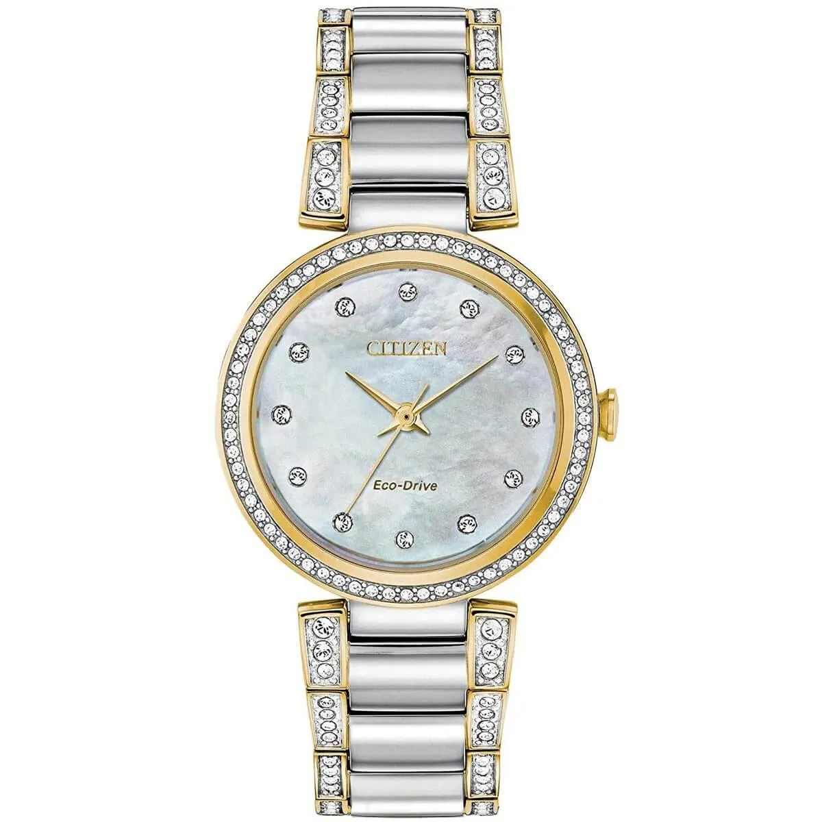 Citizen Women's Eco Drive Watch - Silhouette Crystal MOP Dial Bracelet | EM0844-58D