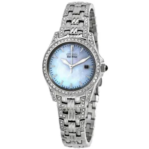 Citizen Women's Eco-Drive Watch - Silhouette Crystal MOP Dial Bracelet | EW1220-55D