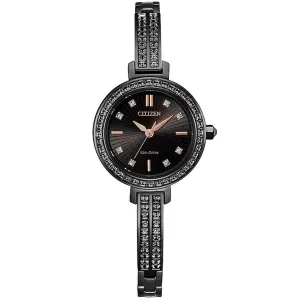 Citizen Women's Watch - Silhouette Crystal Black Dial Bracelet | EM0865-58E