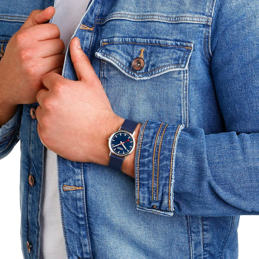 Classic, Brushed Steel, 36 mm, Ocean Blue Watch