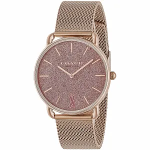 Coach Women's Watch - Elliot Quartz Pink Dial Yellow Gold Steel Bracelet | 14504212