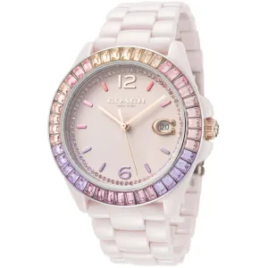 Coach Women's Watch - Greyson Quartz Pink Dial Pink Ceramic Bracelet | 14504020