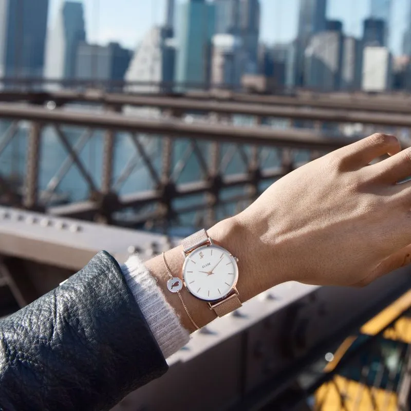 Coffret cadeau CLUSE Montre et Bracelet Minuit Heart Rose Gold Mesh