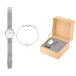 Coffret cadeau CLUSE Montre et Bracelet Minuit Heart Silver Mesh