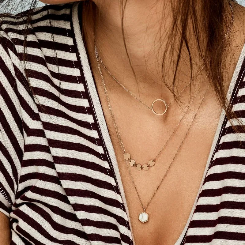Collier CLUSE Essentielle Rose Gold Hexagons CLJ20001