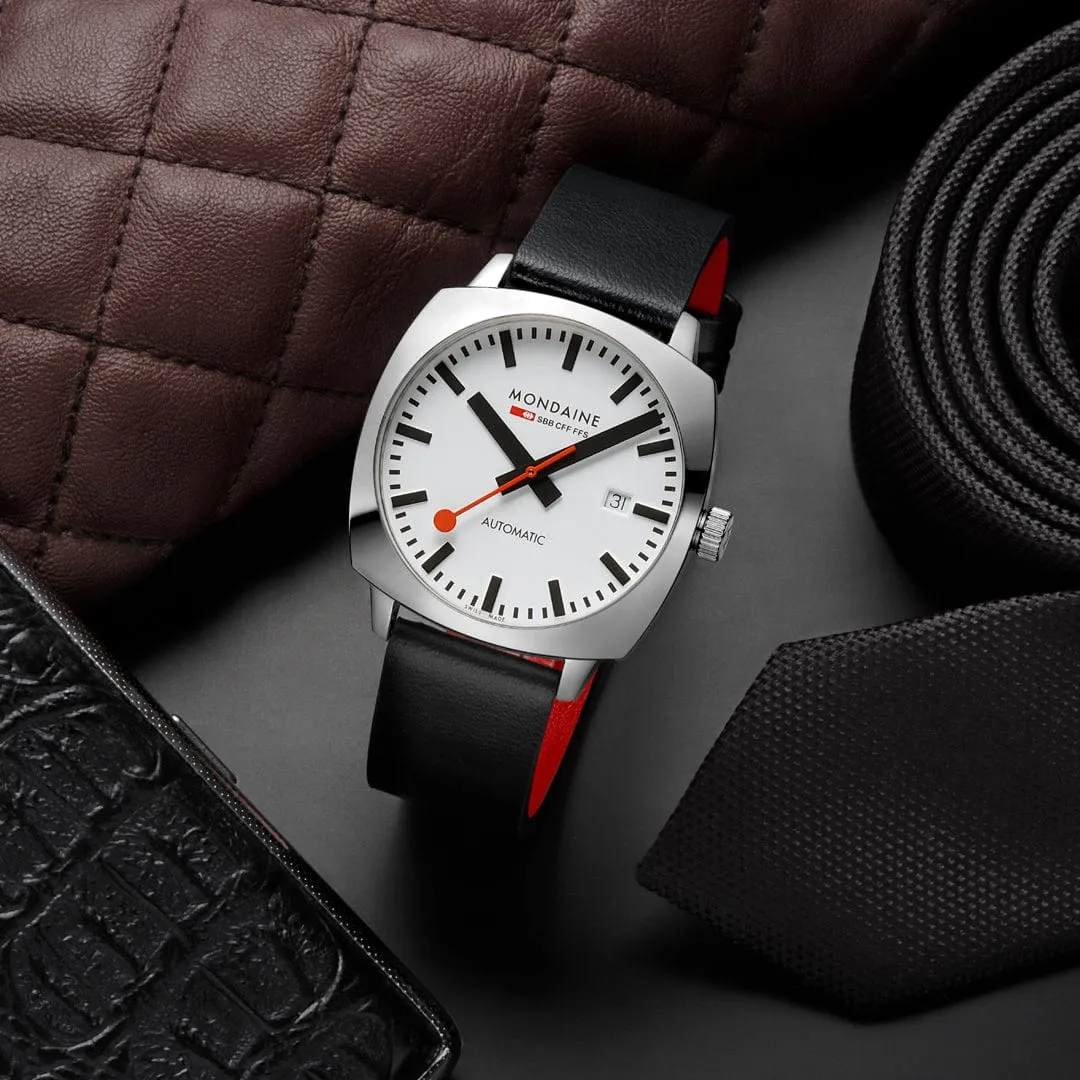 Cushion Automatic, Automatic Movement, 39mm, Black Vegan Leather