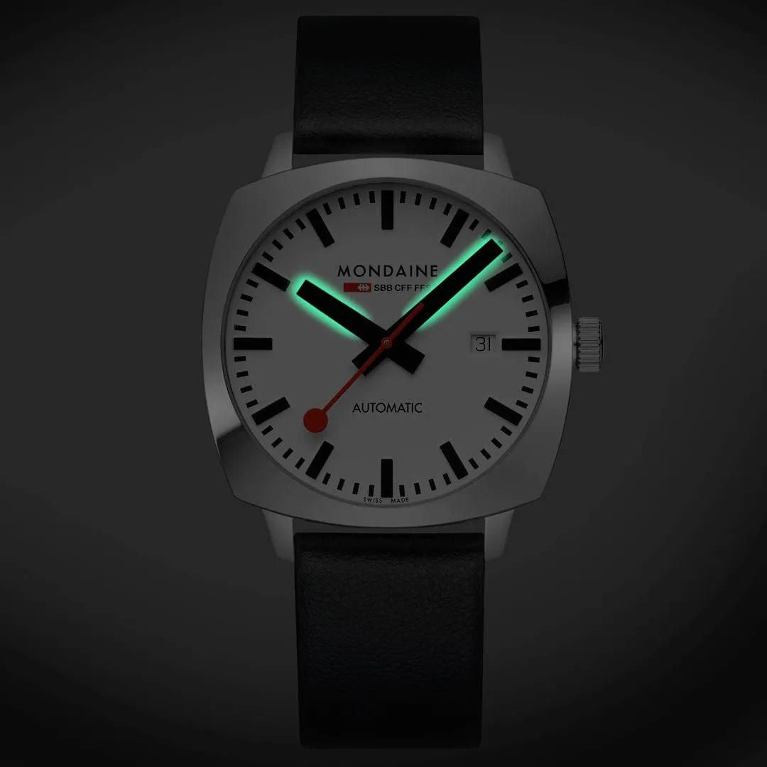 Cushion Automatic, Automatic Movement, 39mm, Black Vegan Leather