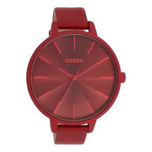 Dahlia red OOZOO watch with leather strap - C11253