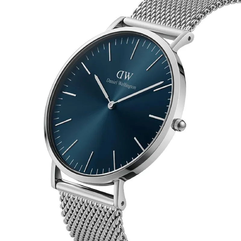 Daniel Wellington Classic Mesh Arctic Silver Watch 40mm
