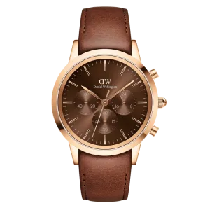 Daniel Wellington Iconic Chronograph St Mawes Amber RG Watch 42mm