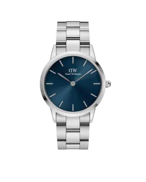 Daniel Wellington Iconic Link Arctic 36 Silver & Blue Watch DW00100458