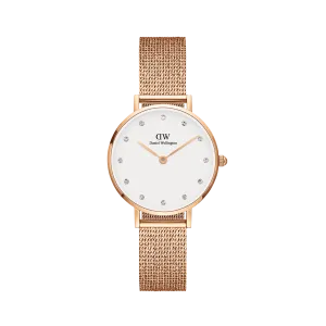 Daniel Wellington Petite 28mm Pressed Melrose Lumine White Dial Watch DW00100528