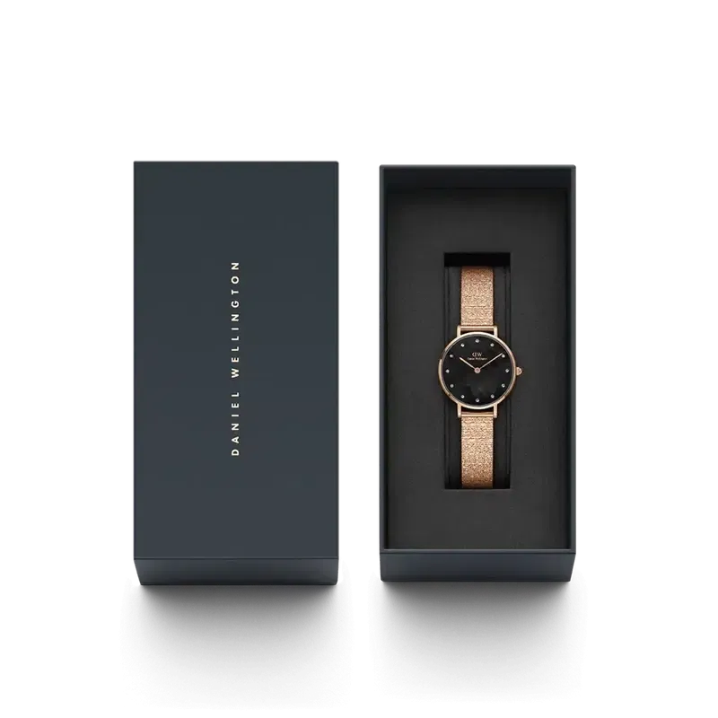 Daniel Wellington Petite Lumine Pressed Piano Rose Gold Watch 28mm