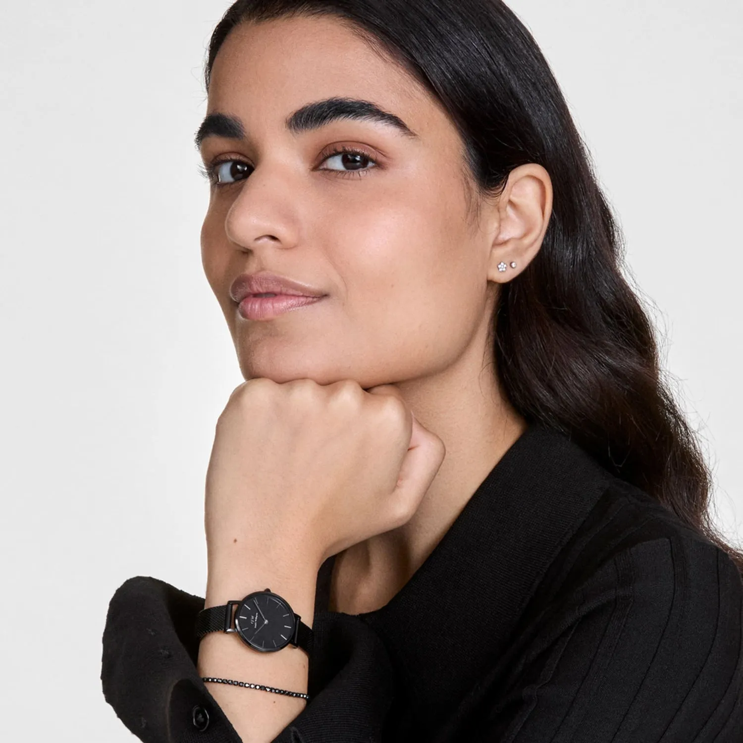 Daniel Wellington Petite Mirror Reflection Black Dial Watch DW00100798