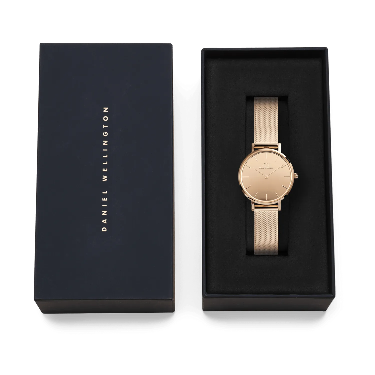 Daniel Wellington Petite Mirror Reflection Rose Gold Dial Watch DW00100795