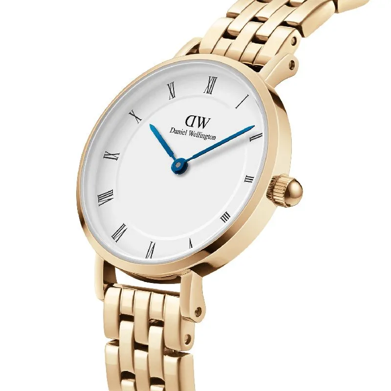 Daniel Wellington Petite Roman Numerals 5-Link Gold 28mm Watch