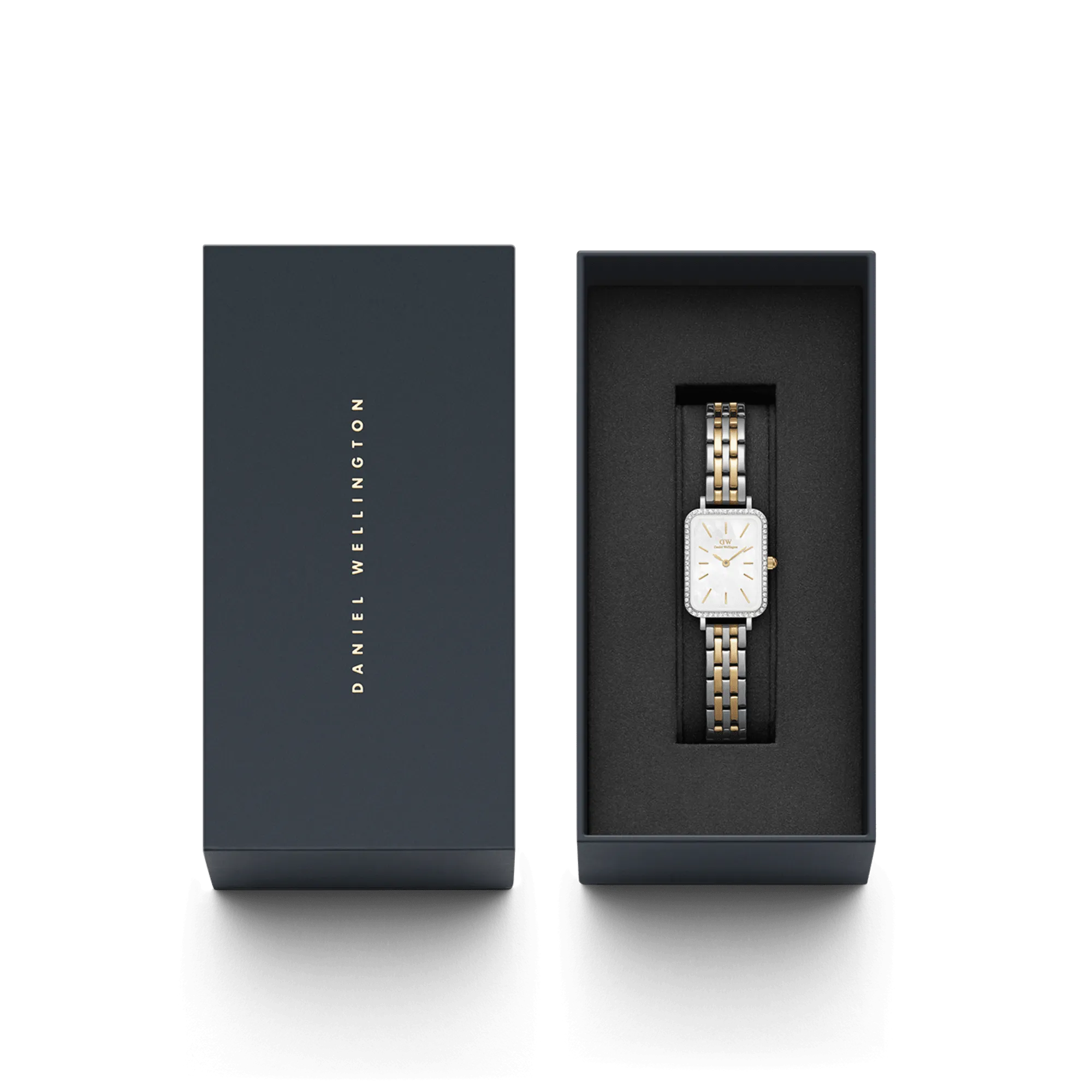 Daniel Wellington Quadro 20X26mm Bezel 5-Link White Dial Watch DW00100671