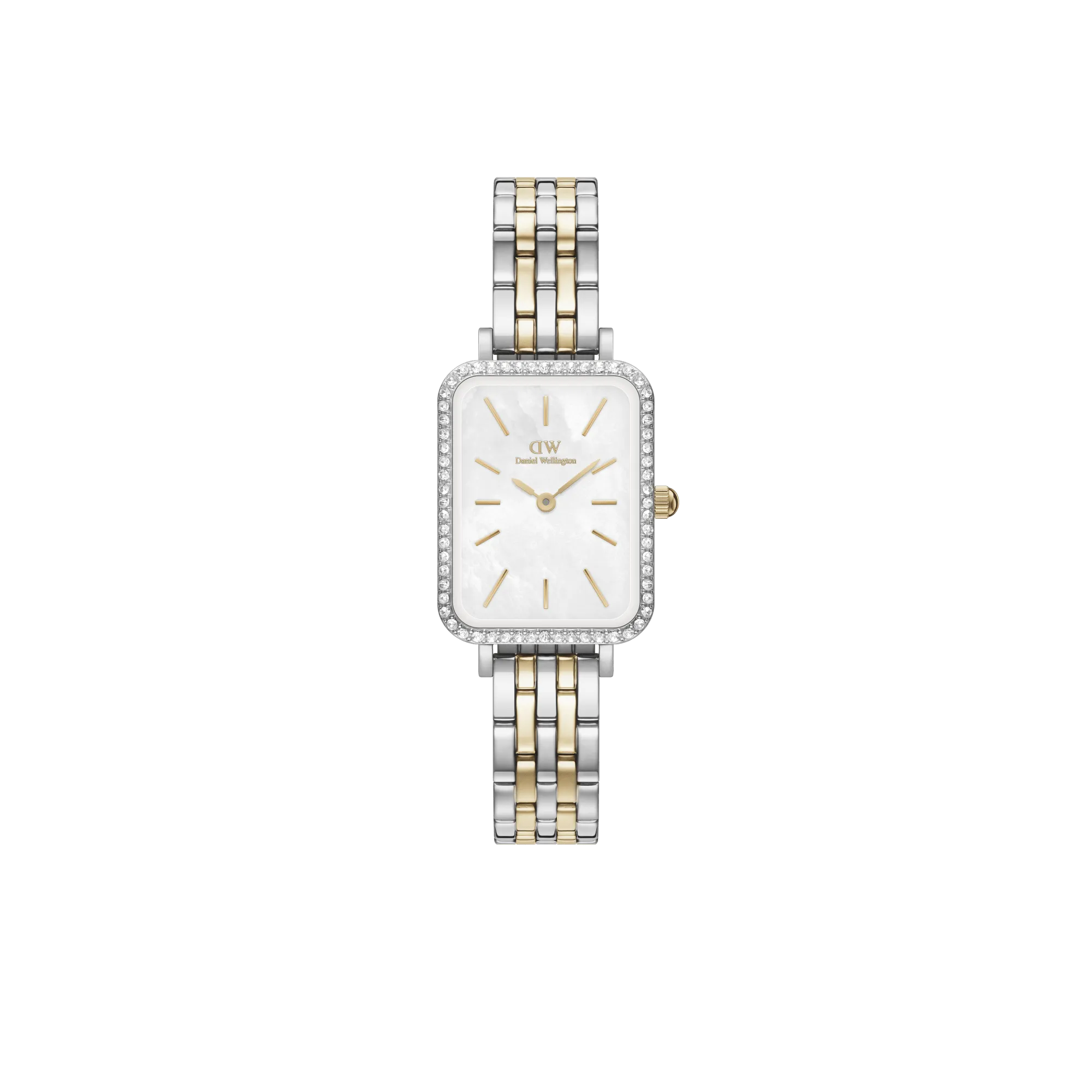 Daniel Wellington Quadro 20X26mm Bezel 5-Link White Dial Watch DW00100671