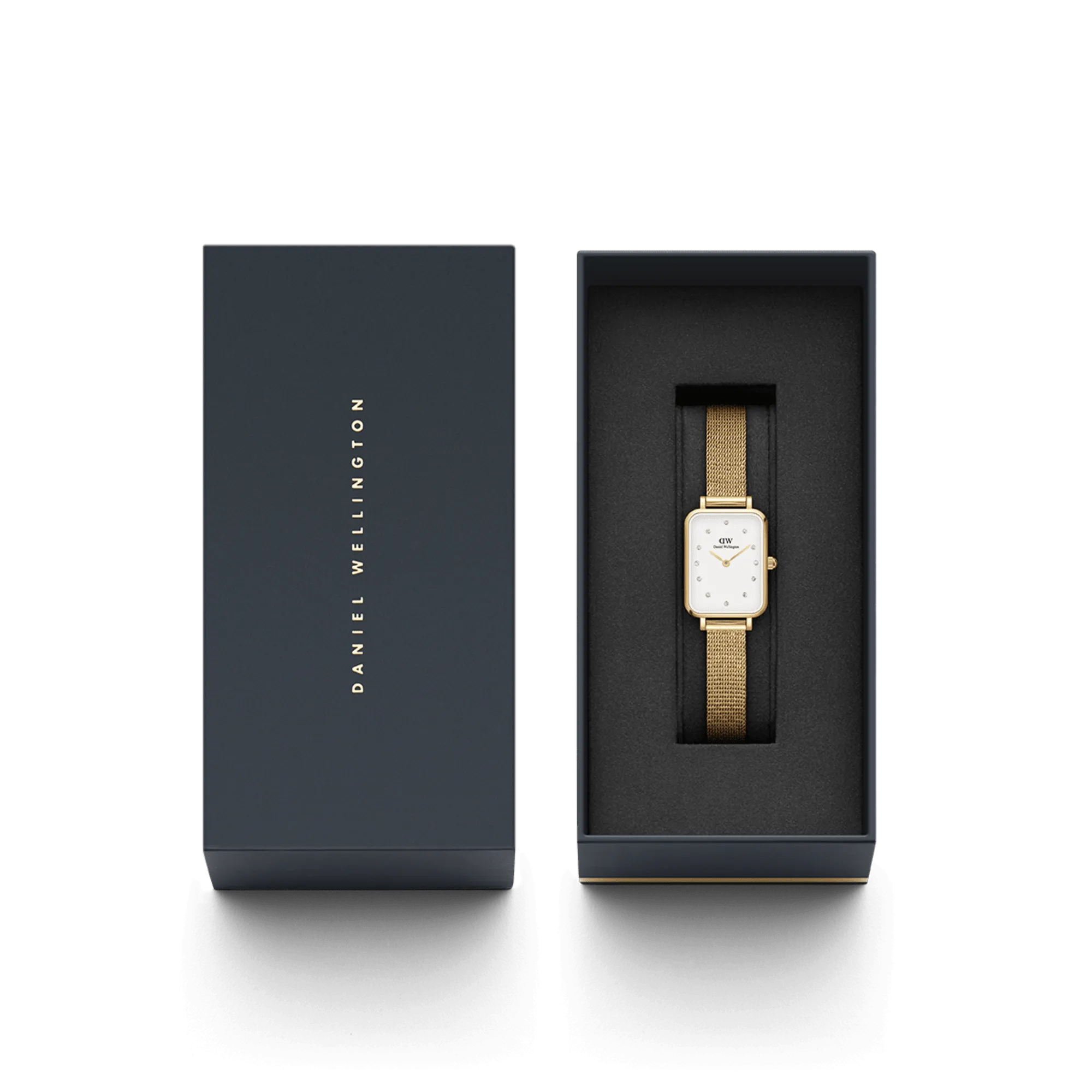 Daniel Wellington Quadro 20X26mm Pressed Gold Lumine White Watch DW00100599