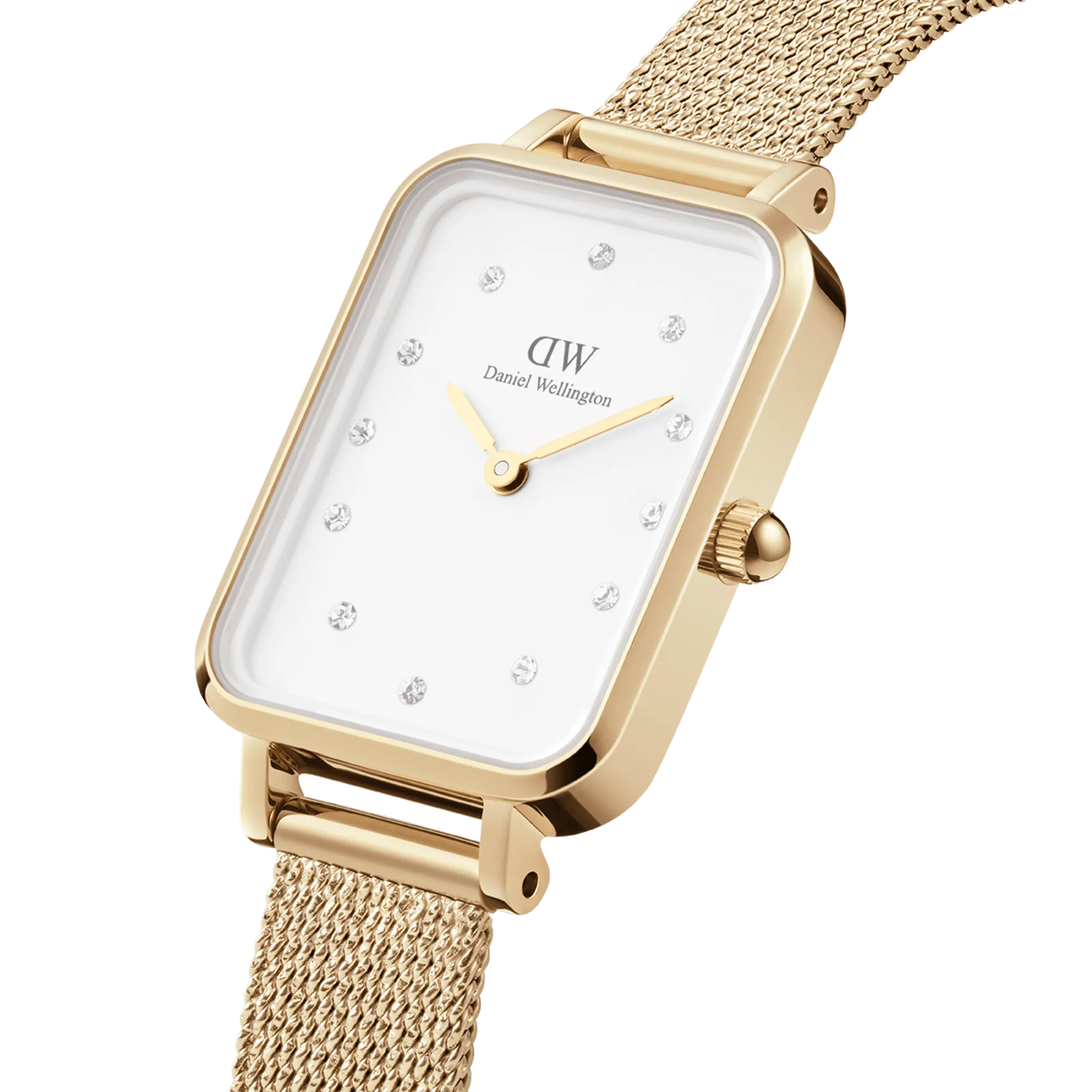 Daniel Wellington Quadro 20X26mm Pressed Gold Lumine White Watch DW00100599