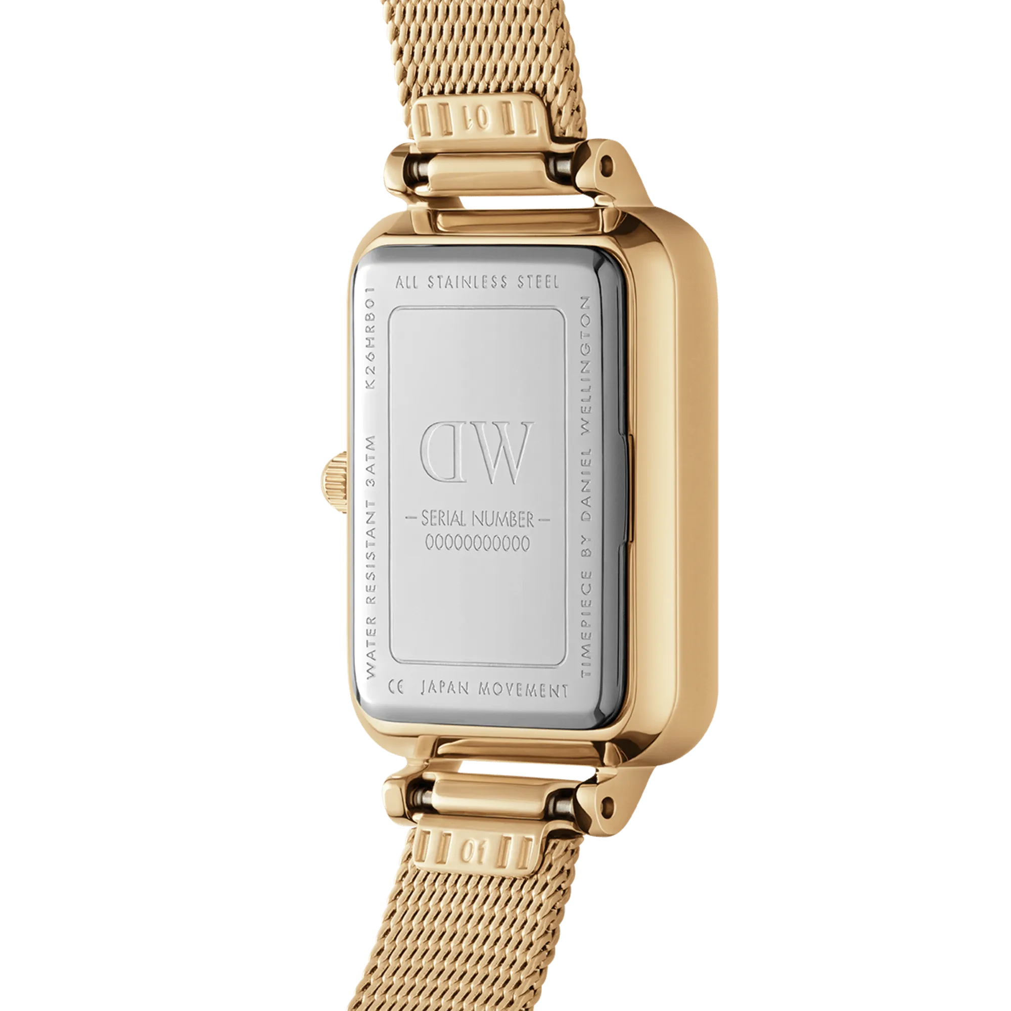 Daniel Wellington Quadro 20X26mm Pressed Gold Lumine White Watch DW00100599