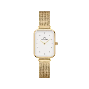 Daniel Wellington Quadro 20X26mm Pressed Gold Lumine White Watch DW00100599