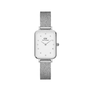 Daniel Wellington Quadro Lumine Pressed Sterling White Dial Watch DW00100597