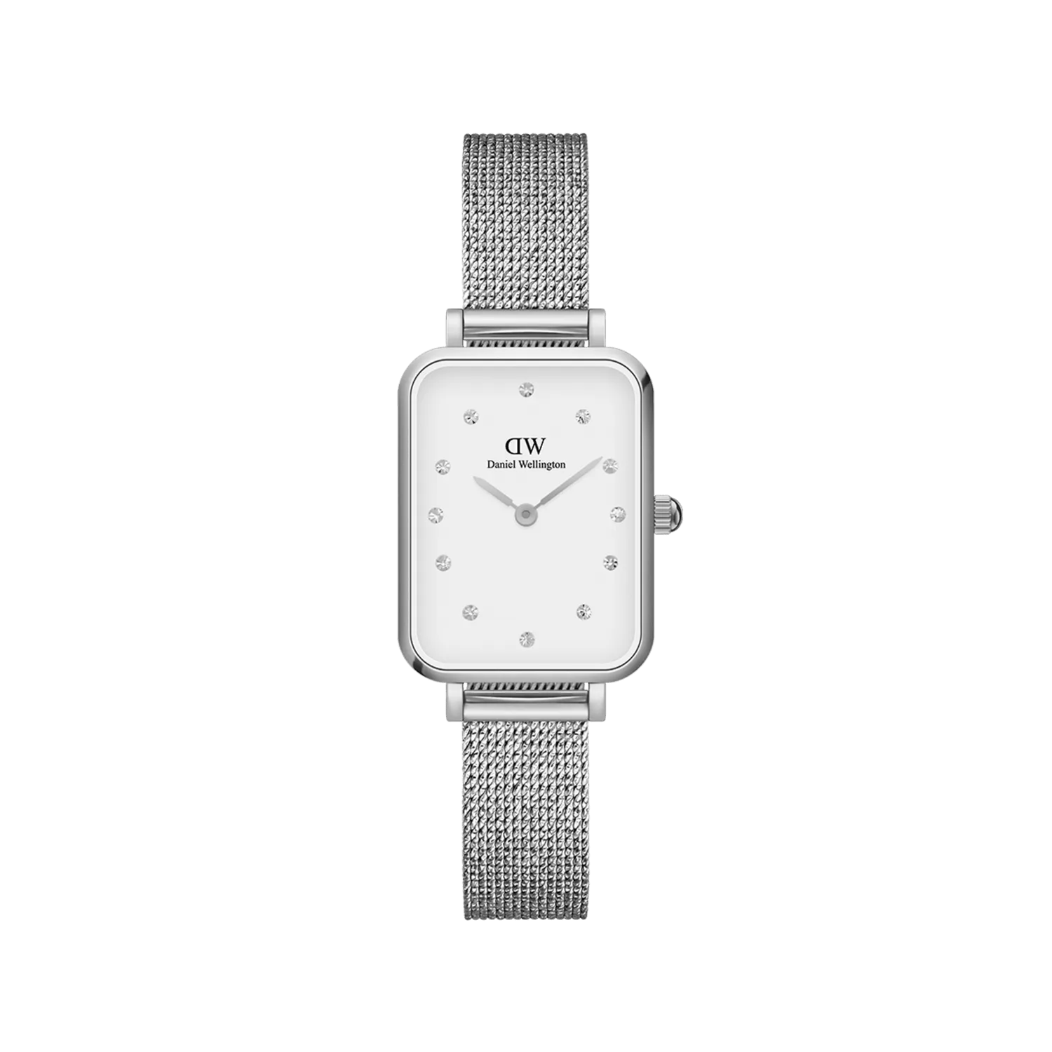 Daniel Wellington Quadro Lumine Pressed Sterling White Dial Watch DW00100597