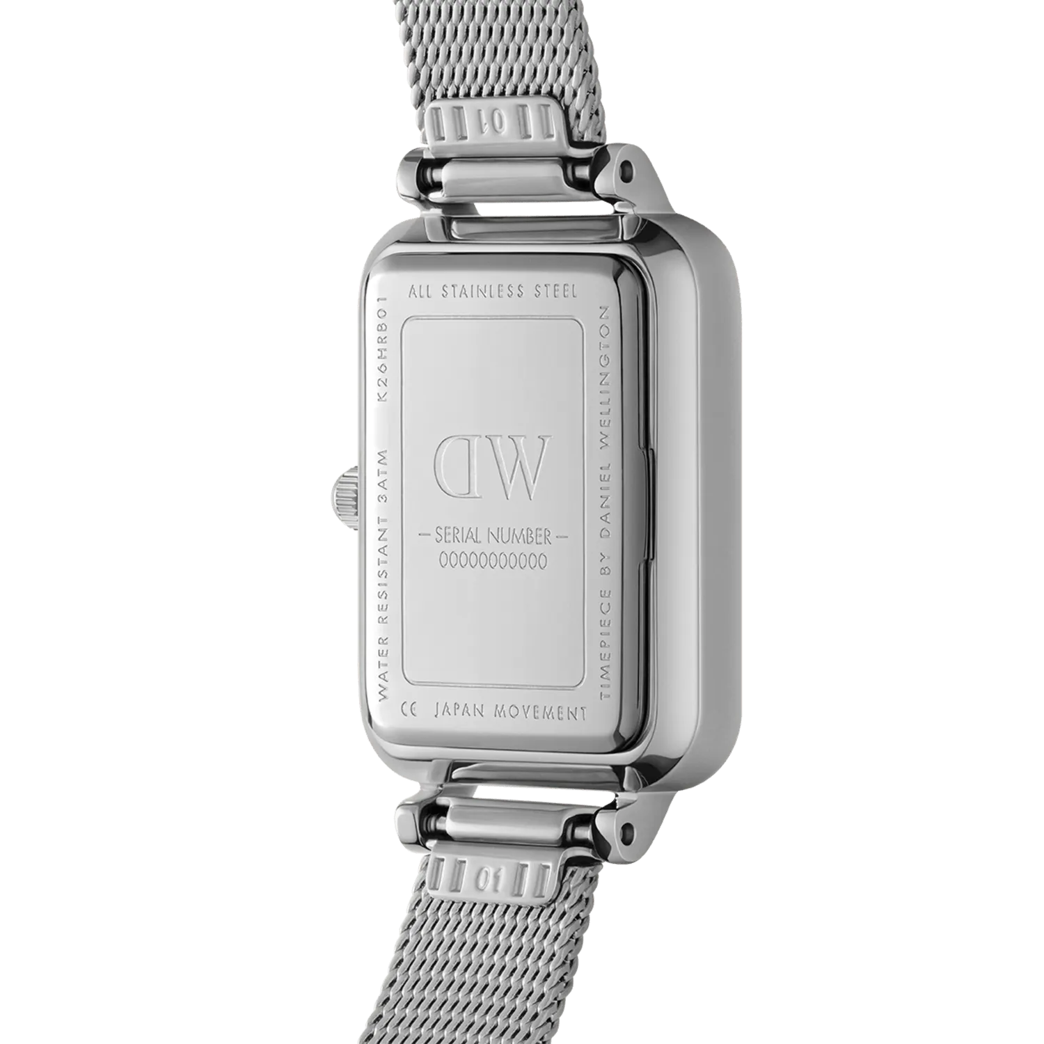 Daniel Wellington Quadro Lumine Pressed Sterling White Dial Watch DW00100597