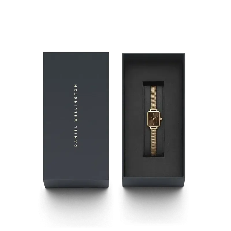 Daniel Wellington Quadro Mini Evergold Amber Rose Gold Watch 15.4x18.2mm