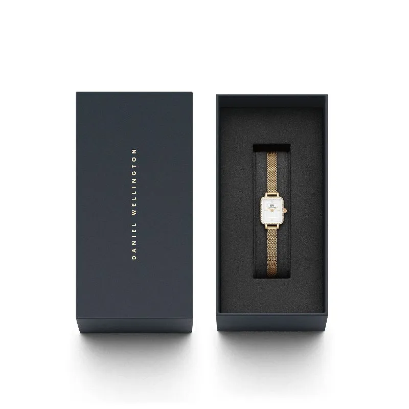 Daniel Wellington Quadro Mini Lumine Bezel Gold Watch 15.4x18.2mm