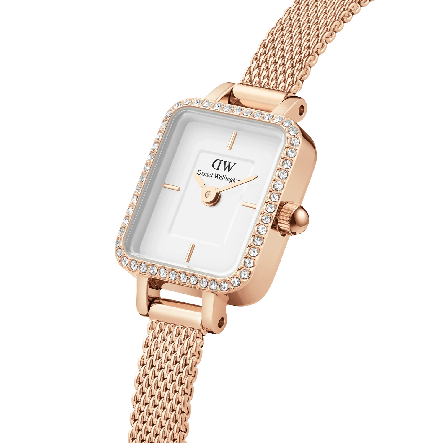 Daniel Wellington Quadro Mini Lumine Bezel Rose Gold Watch DW00100731