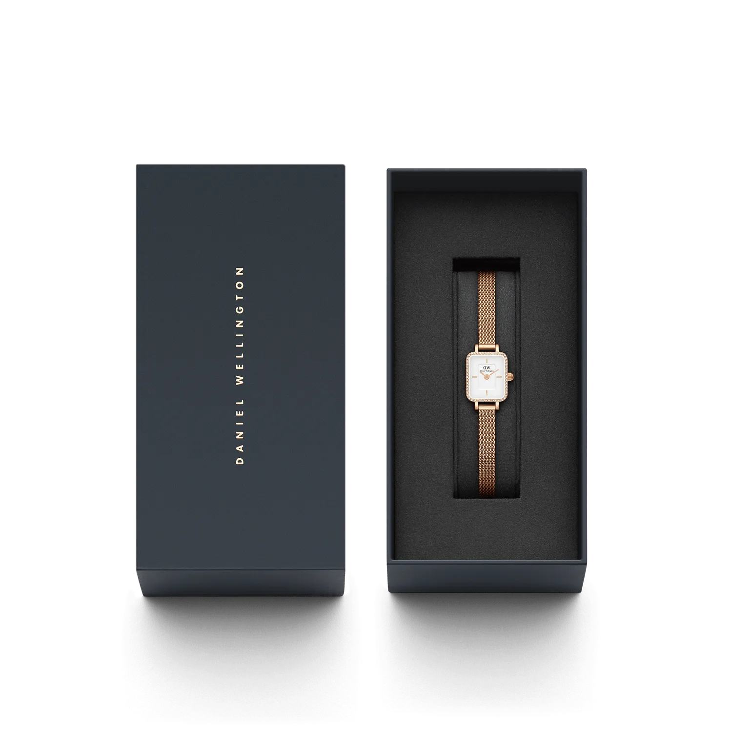 Daniel Wellington Quadro Mini Lumine Bezel Rose Gold Watch DW00100731