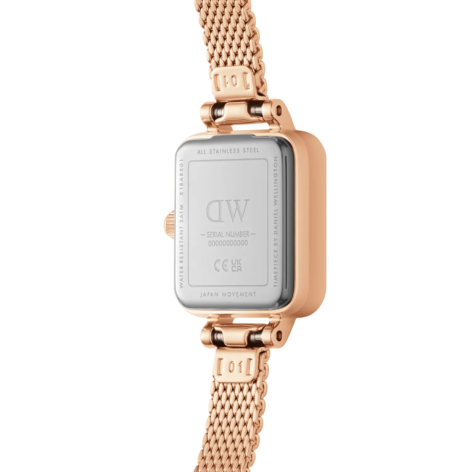 Daniel Wellington Quadro Mini Lumine Bezel Rose Gold Watch DW00100731