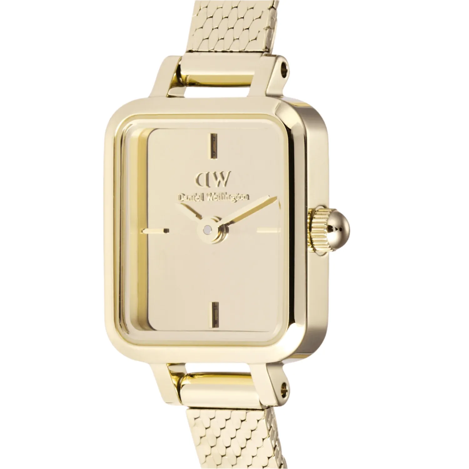 Daniel Wellington Quadro Mini Mirror Reflection Gold Dial Watch DW00100801