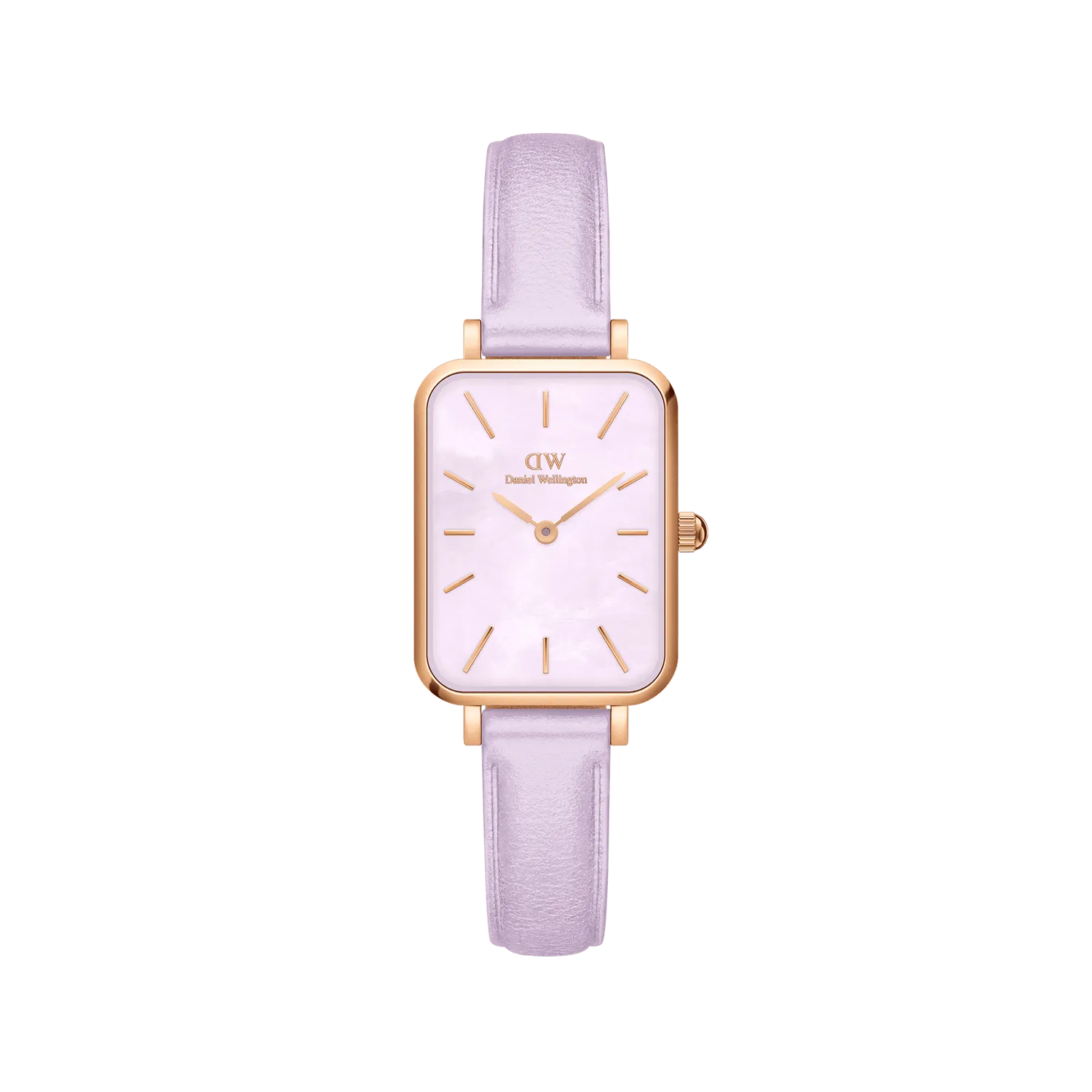 Daniel Wellington Quadro Purple Leather 20x26mm Purple Mother of Pearl Dial Watch DW00100637