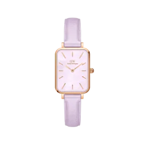 Daniel Wellington Quadro Purple Leather 20x26mm Purple Mother of Pearl Dial Watch DW00100637