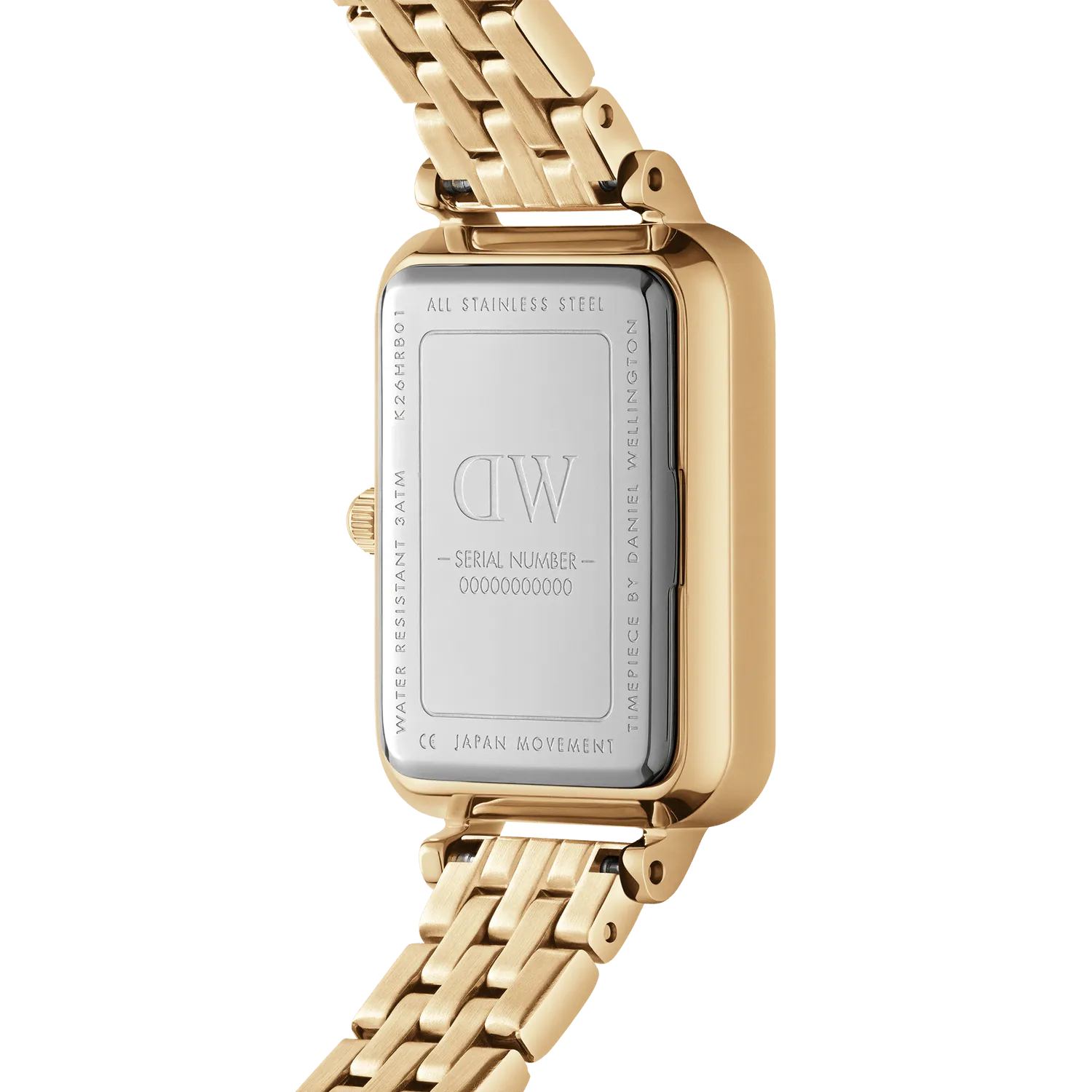 Daniel Wellington Quadro Roman Numerals 5-Link Gold Watch DW00100688