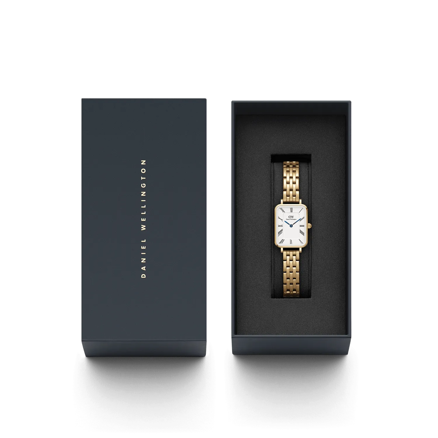 Daniel Wellington Quadro Roman Numerals 5-Link Gold Watch DW00100688