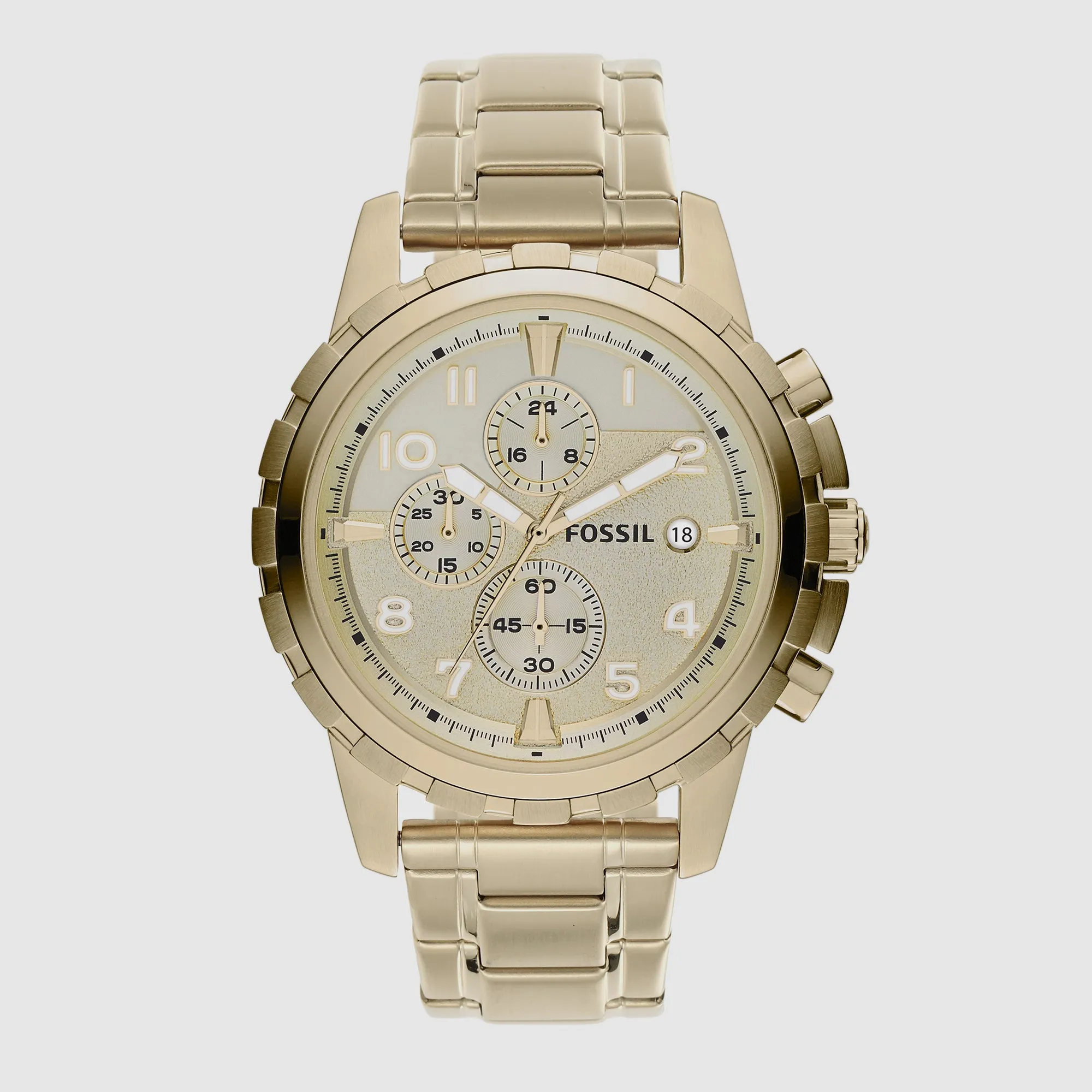 Dean Men Quartz Gold Dial Chronograph Stainless Steel Watch FS4867