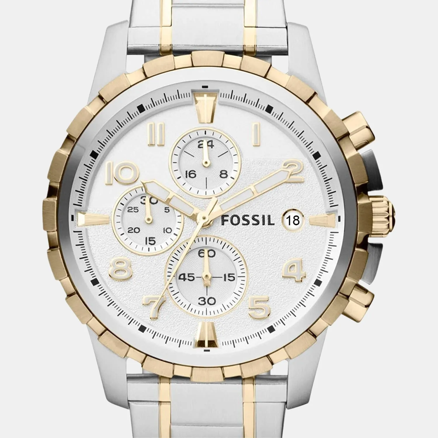 Dean Men Quartz Silver Dial Chronograph Stainless Steel Watch FS4795