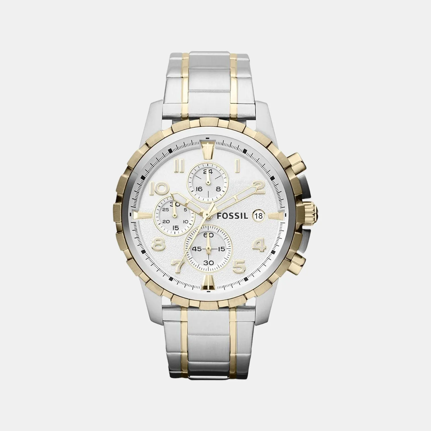 Dean Men Quartz Silver Dial Chronograph Stainless Steel Watch FS4795