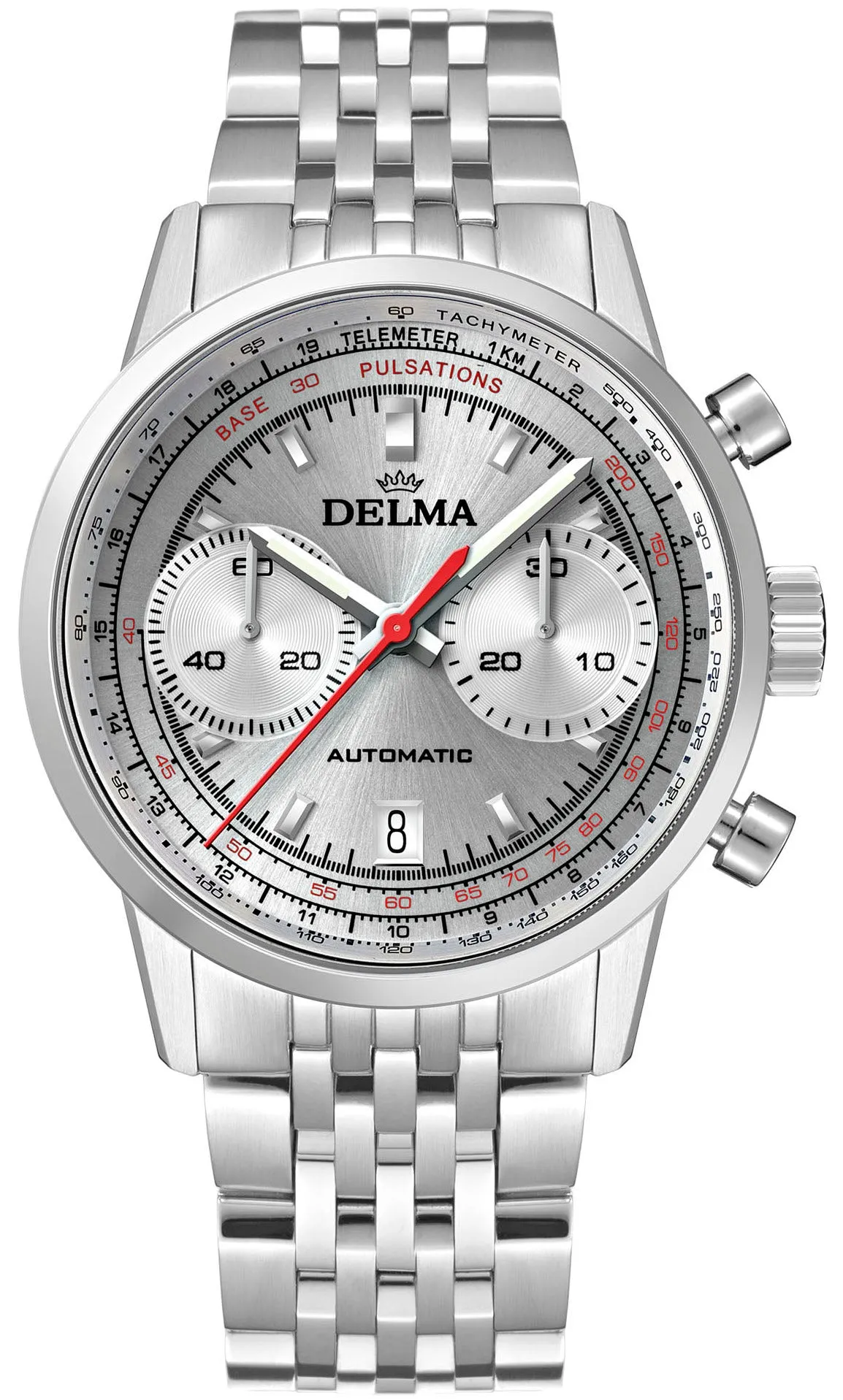 Delma Continental Pulsometer Silver Watch