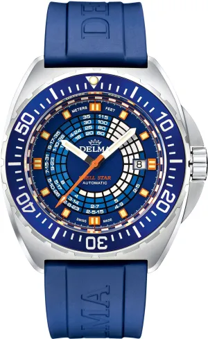 Delma Shell Star Decompression Timer Blue Watch